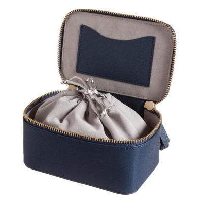 China PU Leather Cosmetic Leather Makeup Case Storage Drawstring Removeable Filter Mount Travel Jewelry Cosmetic Case for sale