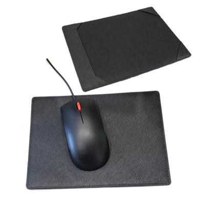 China Durable Genuine Saffiano Mouse Pad Notebook Organizer Leather Mouse Pad For Christmas Gift for sale