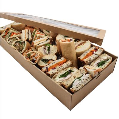 China Composting Large Custom Eco - Friendly Disposable Craft Cardboard Brunch Grazing Tray Catering Tray Take Out Food Packaging Lunch Boxes for sale