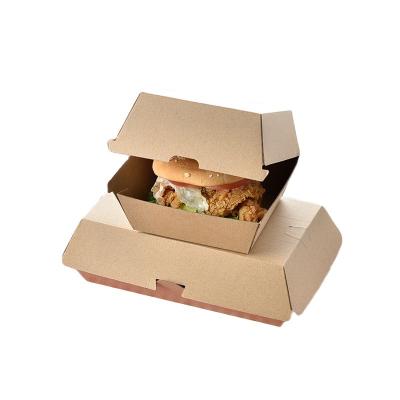 China Biodegradable Custom Disposable Food Grade Paper Hamburger Cardboard Hamburger Packaging Box for sale