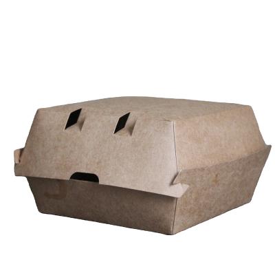 China Composting Biodegradable , Disposable Food Grade Paper Hamburger Cardboard Hamburger Packaging Box for sale