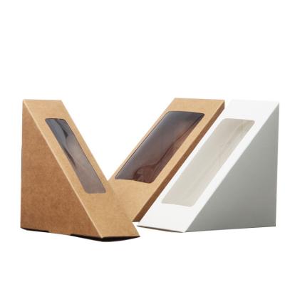 China Recyclable Kraft SANDWICH WEDGE BOX WITH WINDOW for sale