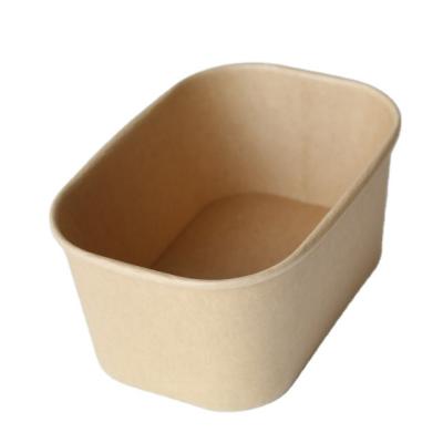 China Recycled Materials Wholesale Hot Customized High Quality Disposable 1300ml Kraft Paper Bowl Logo Food Grade Paper Bowl Soup Wrapping Paper Bowl for sale