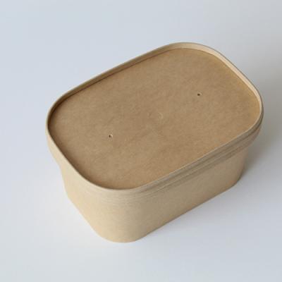 China Sugar Cane Brown Soup Disposable Take Away Paper Salad Bowl Recyclable Chinese Takeaway Food Container Packaging for sale