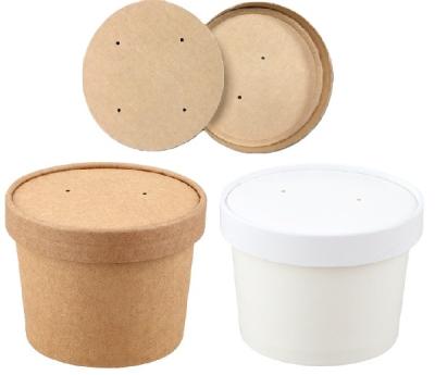 China Recyclable Customizable Logo Outer Packaging Paper Cup Kraft Paper Soup Cup for sale