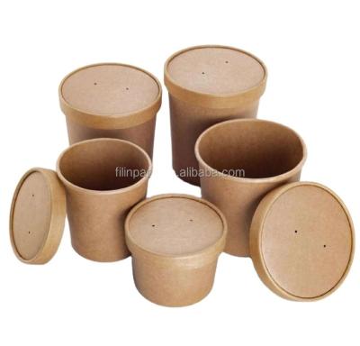 China Recyclable White Soup / Kraft Disposable Cup Custom Logo for sale