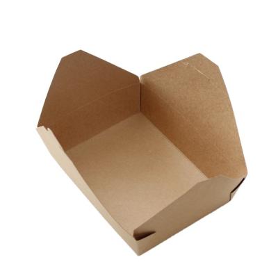 China Recycled materials 1500ml/1800ml PE coated kraft paper boxfruit wrapping paper box food salad packing fast food take away salad box for sale