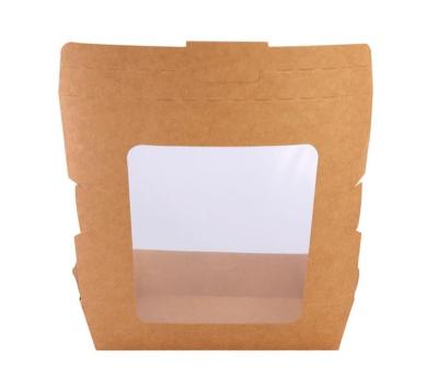 China Recyclable Kraft Paper Boxfruit Wrapping Paper Box Food Salad Packing Fast Food Takeout Fried Chicken To Go for sale