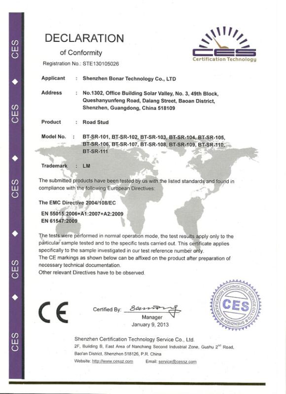 CE - Shenzhen Bonar Technology Co., Ltd.