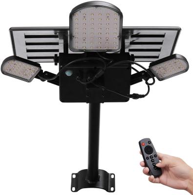 China 120W 108Leds 12000mah Solar Street Lights Outdoor Dusk to Down with Remote Control 3 Lighting Heads Solar Flood Lights IP65 Wate for sale