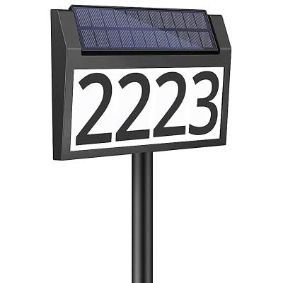 China New Arrival Solar Garden Number Wall Light Doorplate Light up 0- 9 Number for house pathway garden lighting for sale