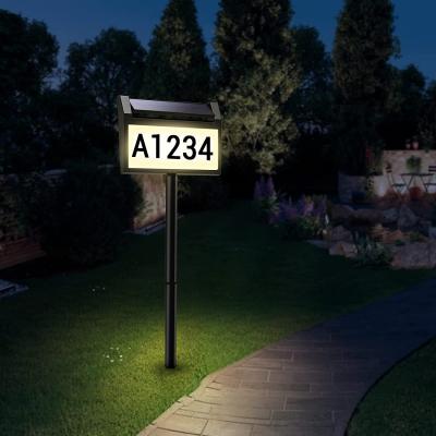 China Solar Number garden Wall Light Doorplate Light light up 12 hours three color for doors garden for sale