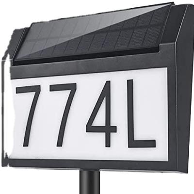 China New Arrival Solar Garden Number Wall Light Doorplate Light up 0- 9 Number for house pathway garden lighting for sale