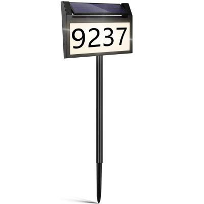 China New Arrival Solar Address Sign Outside IP65 Waterproof Lighted House Numbers Plaque for Yard Home Driveway for sale