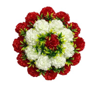 China Wholesale Plastic Condolence Flower Cemetery Decoration Artificial Cheap Funeral Casket Garland Color Can Be Customized for sale