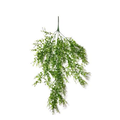 China Environmentally Friendly 2 Fork Long Beads Artificial Green Plant Wall Hanging Outdoor Wall Decoration Hotel Decoration for sale