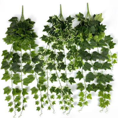 China 11 Forks Shredded Sweet Potato Environment Friendly Leaves Home Decoration Wall Hanging Leaves for sale