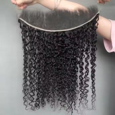 China High Quality PIxie Curl 13*4 HD Lace Frontal Raw Indian Virgin Hair 100% Human Hair Highly Elastic for sale