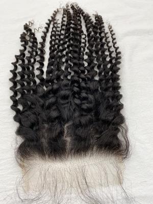 China Deep Curly Lace Frontal Vietnamese Hair, Human Hair 5X5 Transparent HD Lace Frontal and Closure for sale