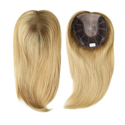 China 100% European Virgin Hair women Mono hair topper natural color double drawn full end full coverage mono wefted Topper for sale