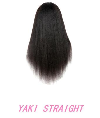 China Glueless 5X5  Lace Frontal Light Yaki Lace Wig,Kinky Straight Full Lace Wig Human Hair,Yaki Straight Lace Front Wig for sale