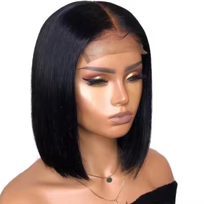 China Wear and Go Glueless Wig Bob Straight Pre Cut Lace 4x4 Front closure Human Hair Wigs No Glue for sale