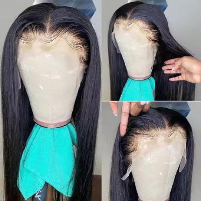 China 13x4  Transparent Lace Front Wig Bone Straight Human Hair Wig PrePlucked for sale