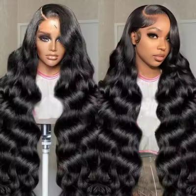 China Ready to Ship Brazilian Virgin Hair Body Wave 180% Preplucked 360 HD ransparent Full Lace Front Wigs Human Hair for Black Women for sale