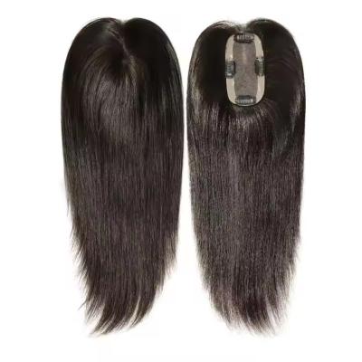 China Top Quality 100% Remy Hair Women Toupee 14 16 inch natural black fine mono base Human Hair Toppers 6X12cm for sale