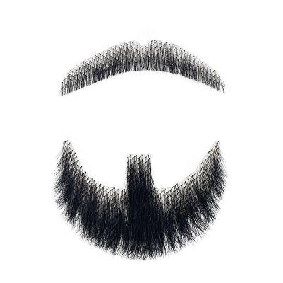 China Full hand-woven fake beards, seamless men's fake mustaches, human hair-like fake eyebrows, and sideburns for film and television props for sale