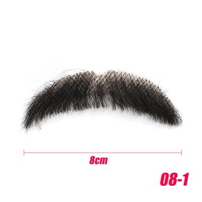 China Real Hair Realistic Fake Beard and Moustache for Men Cosplay Invisible Mustache for sale