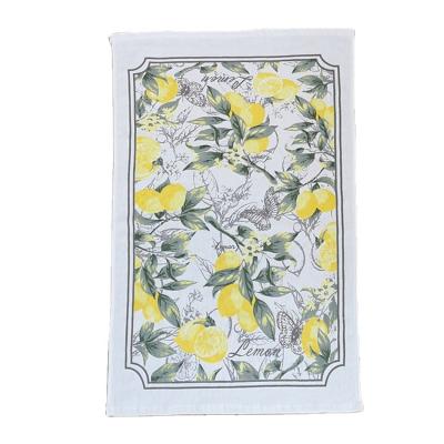 China Tea Towel Sustainable Custom Cotton Printed Kitchen Set High Grade Rectangle Summer High Quality Kitchen Fabric Custom Logo 100g for sale