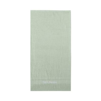 China Custom QUICK DRY LOGO Light Green Cotton Embroidered Towel Set Textile Hand And Face Towels Home Bath for sale