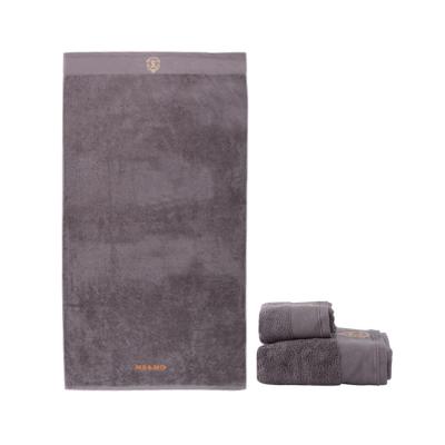 China Custom LOGO Szie Home Gray Dark Brown QUICK DRY 100% Cotton 3 in 1 Hotel Bathroom Towels Set Luxury for sale