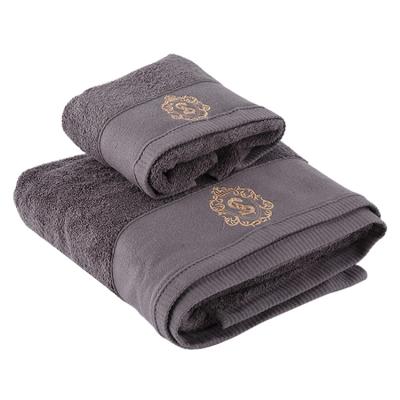 China Hotel home cotton embroidery QUICK DRY terry towel set custom logo color printing face bath towels for sale