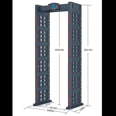 China Secuirty Inspection 18 Zones Walking Through Metal Detector Gate for sale