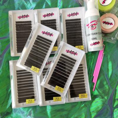 China Extremely Soft Eyelash Extension Ellipse Flat Lashes Matte Faux Mink False Eyelashes Provides Individual Slit Tips 0.07 Flat Lashes for sale