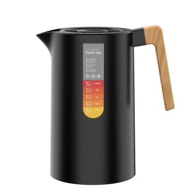 China PICUS 1.0L HANDLE PP STAINLESS STEEL VACUUM PORTABLE WOODEN EXTERNAL COFFEE POT for sale