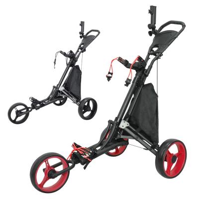 China Free shipping Foldable size push-pull 3-wheel golf cart for sale