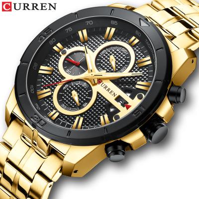 China CURREN Date Business Automatic Men Watch Chronograph Luxury Army Wrist Watch Stainless Steel Brand Quartz Military Relogio Masculino Watches for sale