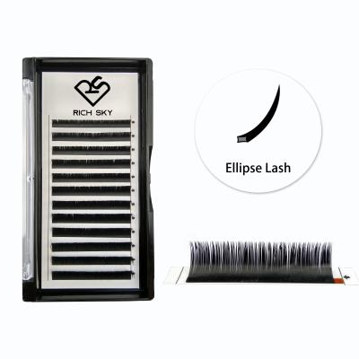 China Lash Korean Pbt Cashmere Matte Natural Loose Silk Ellipse Long Manufacturer Eyelash Flat Extension for sale