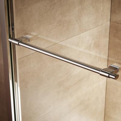 China Modern Silver Transparent Hardware Stainless Steel Sliding Door Tub Shower Room Glass Door for sale