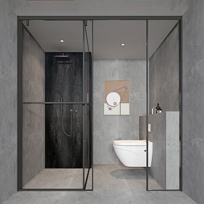 China Newest Modern Custom Mood Glass Bathroom Glass Stainless Steel Corner Shower Room for sale