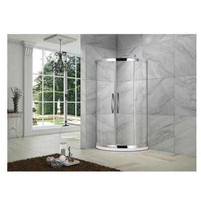 China Modern Freestanding Tempered Glass Frameless Bathroom Double Folding Glass Screen Sliding Shower Room for sale