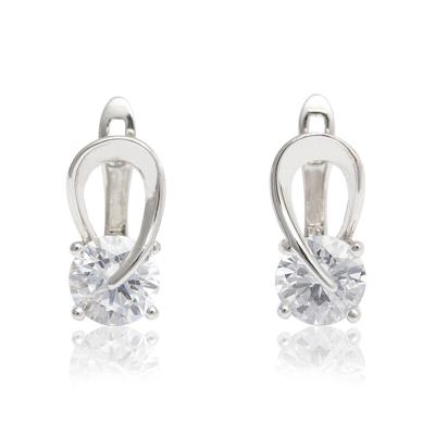 China Fashion s925 new style high quality fashion huggie earrings 4A silver cubic zirconia diamond for woman wear jewelry giftsupplies for sale