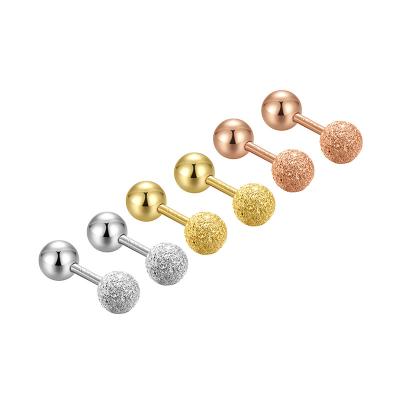 China Pierce Fashion Body Jewelry 925 New Gold Plated Ear Ball Earring Women Daily Use Hiphop Wholesale Silver Popular Gift Party for sale