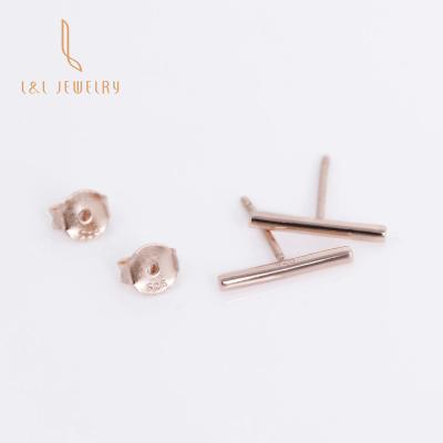 China Jewelry Wholesale 2021 Trendy Minimalist Jewelry Korean Style 18K Gold Plated Bar S925 Empty Stud Earring For Women for sale