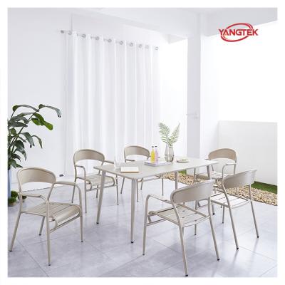 China Modern Dining Set Metal Chairs And Table Set for sale