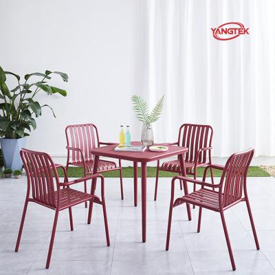 China Modern Dining Set Metal Chairs And Table Set for sale