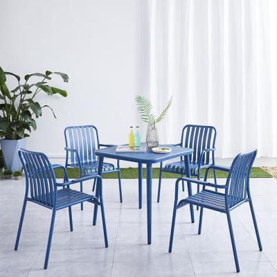 China Modern Dining Set Metal Chairs And Table Set for sale